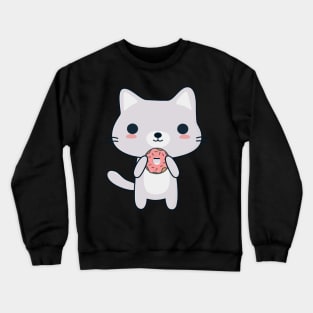 Cute Donut Cat T-Shirt Crewneck Sweatshirt